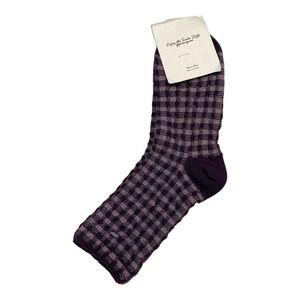 Ggorangnae Plaid Crinkle Ankle Socks NWT